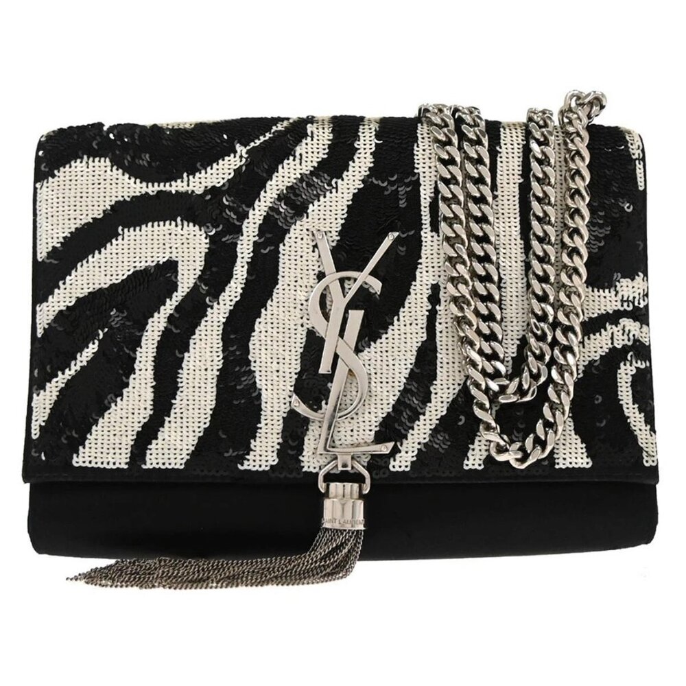 Saint Laurent Black Sequins Satin Kate Shoulder Bag GAB.513568.0318 126315